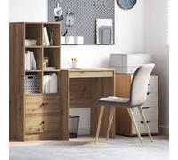 Ziaphsol Bureau Chêne Artisanal Compact 60 x 50 x 76 cm pour Travail Informatique et écriture, Meuble de Rangement adapté à Domicile, Chambre ou Bureau Professionnel