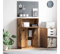 Ziaphsol Bureau en Bois Ancien pour Espace de Travail Compact Bureau d'écriture Ergonomique avec Rangement tiroir et étagère pour Domicile ou Entreprise