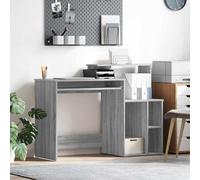 Ziaphsol Bureau Gris Sonoma en Bois d'ingénierie 120,5 x 44 x 88,5 cm avec Rangement Pratique pour Espace de Travail à Domicile ou Bureau partagé