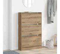 Ziaphsol Cabinet à Chaussures en Bois d'ingénierie 80 x 21 x 125,5 cm avec 3 Portes, Rangement modulable pour entrée, Salon ou vestiaire, Solution Pratique et Moderne