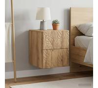 Ziaphsol Cabinet de Chevet Mural 2 pièces en Bois Massif chêne Artisanal avec Finition Moderne, Dimensions 34,5 x 33 x 40 cm, Set de Deux Meubles muraux pour Chambre, Salon ou dortoir