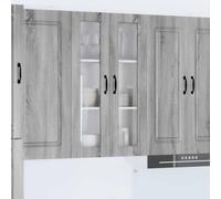 Ziaphsol Cabinet en Verre Mural Porto Gris Sonoma 60 x 31 x 100 cm en Verre et Bois d'ingénierie pour Rangement Efficace dans Cuisine Moderne, optimise l'espace et l'élégance