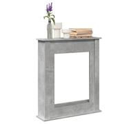 Ziaphsol Cadre de cheminée Gris béton 75x20x87,5 cm Bois d'ingénierie pour Foyer électrique avec étagère Pratique et Fixation Murale, idéal pour Salon Maison et Jardin Hiver
