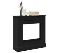 Ziaphsol Cadre de cheminée noir - 90 x 30 x 90 cm - En bois pour cheminée électrique comme étagère décorative avec support mural - Cadre flammes LED