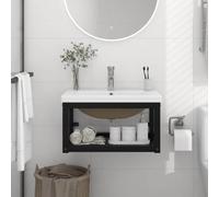 Ziaphsol Cadre de lavabo Mural en Fer Enduit de Poudre avec Vasque encastrée en céramique Blanc pour Salle de Bain Moderne, Support Stable et Durable, Facile à Nettoyer, adapté à l'aménagement Mural