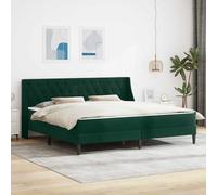 Ziaphsol Cadre de lit avec matelas, 200 x 200 cm, velours vert foncé, sommier à lattes en contreplaqué, matelas en mousse, pour chambre à coucher, lit d'appoint, confort de sommeil