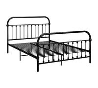Ziaphsol Cadre de lit sans Matelas Noir métal 120x200 cm Cadre Bed Frame Platform Solide pour Chambre élégante Soutien Confortable