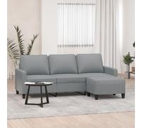 Ziaphsol Canapé 3 Places en Tissu Gris Clair avec Repose-Pieds Ajustable pour Salon séjour Moderne ou Vintage, Structure Robuste, Design scandinave, Convertible, déhoussable