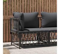 Ziaphsol Canapé d Angle de Jardin Anthracite en Tissu tissé, Module modulable avec Coussins, Structure en Acier Enduit de Poudre, Assise Confortable pour terrasse, Balcon, Patio, Salon détente
