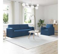 Ziaphsol Canapé d'angle 2 pièces en tissu bleu avec fonction couchage et coffre de lit, design moderne pour salon, bureau, scandinave, vintage