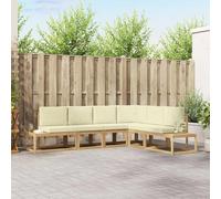 Ziaphsol Canapé de jardin d'extérieur 4 pièces avec salon modulaire en polyester résistant aux intempéries, élégant canapé d'angle avec rotin synthétique, coussin inclus pour terrasse, balcon, véranda