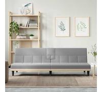 Ziaphsol Canapé-lit Gris Clair avec Porte-gobelets Tissu Polyester Durable, Convertible réversible modulable pour Salon séjour Chambre Bureau, avec Table Pliable USB et Dossier inclinable