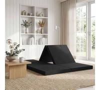 Ziaphsol Canapé-lit Pliable 140 x 67 x 45 cm Noir en Tissu Polyester Doux, Convertible pour Chambre ou Salon, idéal pour Couchage d'appoint ou Repos Quotidien, Facile d'entretien