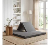 Ziaphsol Canapé-lit pliant, 140 x 67 x 45 cm, gris clair, canapé-lit avec housse amovible, 2 en 1 comme canapé ou matelas, mousse pour invités dans la chambre à coucher