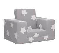 Ziaphsol Canapé-lit pour Enfants Gris Clair avec étoiles Peluche Douce pour Chambre Nursery, Meuble Multifonction, siège et lit pour bébé, Facile à Nettoyer, idéal pour se détendre et Jouer
