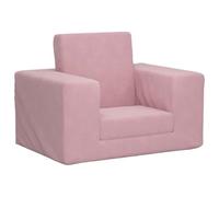 Ziaphsol Canapé-lit pour Enfants Rose en Peluche Douce avec Housse Amovible et Rangement, idéal pour Chambre Nursery, Meuble bébé, Chaise Haute ou Parc, Confortable et Facile à Nettoyer