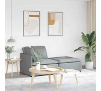 Ziaphsol Canapé modulaire avec repose-pieds, tissu gris clair, cadre en métal, 200 x 100 x 64 cm, canapé d'angle 2 pièces avec coussin, canapé d'appoint, salon salon