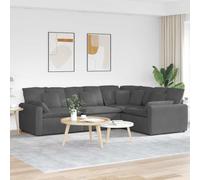 Ziaphsol Canapé modulaire en velours côtelé gris foncé avec coussin, canapé d'angle, salon pour salon, chambre d'amis, relaxation flexible