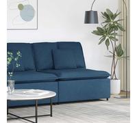 Ziaphsol Canapé modulaire module central bleu 100 cm avec coussins, cadre en métal, tissu textilène, rembourrage en mousse, 1 coussin d'assise, 3 coussins, pour salon et paysages flexibles