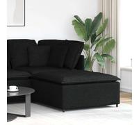 Ziaphsol Canapé modulaire repose-pieds module noir 100 x 100 x 48 cm, tissu avec rembourrage en mousse, cadre en métal, coussin de siège, pour canapé d'appoint et paysage résidentiel dans le salon