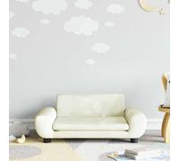 Ziaphsol Canapé pour enfant crème 70 x 45 x 33 cm en velours avec rembourrage en mousse, cadre en bois de pin, salon pour chambre d'enfant, pour jouer et se détendre