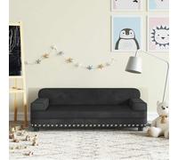 Ziaphsol Canapé pour enfant noir 90 x 53 x 30 cm en velours rembourré en mousse de pin massif pour chambre d'enfant pour jouer et se détendre