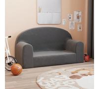 Ziaphsol Canapé pour Enfants 2 Places Anthracite en Peluche Douce avec Housse Amovible, 84 x 34 x 45 cm, siège Large, Support Confortable pour Chambre Nursery, idéal pour Jouer, Lire ou se détendre