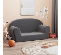 Ziaphsol Canapé pour Enfants 2 Places Anthracite en Peluche Douce, mobilier Confortable pour Chambre Nursery, Chaise Haute ou Espace de Jeu, Facile à Nettoyer et sécurisé pour Tout-Petits