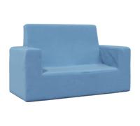 Ziaphsol Canapé pour Enfants à 2 Places en Peluche Douce Bleu avec Housse Amovible, Dimensions 84x38x50 cm, siège 60x26 cm, idéal pour Chambre d’Enfant, Confort et stabilité pour Jouer ou se détendre