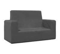 Ziaphsol Canapé pour Enfants à Deux Places en Peluche Douce Anthracite, Meuble de Chambre pour bébé, siège Confortable, Housse Amovible, idéal pour Jouer, Lire ou se détendre dans la Nursery