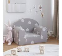 Ziaphsol Canapé pour Enfants Gris Clair avec étoiles Peluche Douce et Housse Amovible, siège Confortable pour Chambre Nursery, idéal pour Jouer, Lire ou se détendre