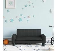 Ziaphsol Canapé pour Enfants Noir 70x45x30 cm en Similicuir avec Cadre en Bois Solide, idéal pour Chambre Nursery, mobilier bébé, Meuble Enfant, Chaise Haute ou Espace de détente sécurisé