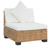 Ziaphsol Canapé sans accoudoirs en rotin Naturel, Fauteuil d’Angle modulable avec Coussins, 67 x 67 x 59 cm, Assise 37 cm, pour Salon intérieur, Structure Stable en Acajou et manguier