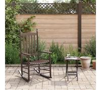 Ziaphsol Chaise à bascule avec table pliante marron en bois de peuplier, chaise à dossier haut et accoudoirs larges, 2 pièces pour terrasse, salon et chambre à coucher, jusqu'à 110 kg