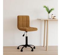 Ziaphsol Chaise de bureau pivotante en velours marron, siège réglable avec vérin à gaz, roulettes à 360 degrés, fauteuil d'écriture rembourré pour bureau à domicile et bureau