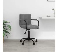 Ziaphsol Chaise de bureau pivotante gris foncé en velours, réglable en hauteur avec vérin à gaz, rotation à 360 degrés, roulettes, cadre en acier revêtu par pulvérisation pour bureau à domicile et