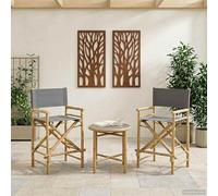 Ziaphsol Chaise de Directeur Pliante en Bambou Naturel pour intérieur extérieur 2 pièces, mobilier de Jardin, siège Ergonomique, Robuste et Facile à Ranger, idéale pour terrasse Patio Balcon