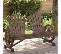 Ziaphsol Chaise de Jardin Adirondack 2 Places en Bois de Sapin Massif, Structure extérieur, Assise Lounge, Dossier incliné, accoudoir Confortable, terrasse Balcon Patio véranda