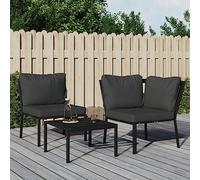 Ziaphsol Chaise de Jardin modulable avec Coussins Gris, Structure Acier Enduit de Poudre, 76 x 76 x 79 cm, accoudoir et Dossier, siège Lounge pour terrasse Balcon Patio véranda