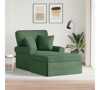 Ziaphsol Chaise Longue avec Jupe et Coussin 3 pièces Vert Jungle pour Salon Chambre Relaxation Fauteuil inclinable avec Repose-Pieds Tissu Velours côtelé Durable