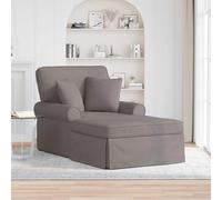 Ziaphsol Chaise Longue avec Jupe et Coussins 3 pcs Taupe Tissu Respirant pour Salon Chambre détente Relaxation inclinable