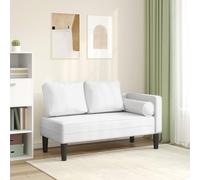 Ziaphsol Chaise Longue méridienne Blanche avec Coussins Similicuir réglable pour Relaxation détente intérieur extérieur Jardin terrasse Balcon Salon Chambre