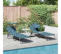 Ziaphsol Chaise Longue Pliante Multicolore en Oxford, Lot de 2, Bain Soleil transat 190 x 57 x 81 cm, Dossier inclinable, Jardin terrasse Balcon Piscine Plage Exterieur Camping