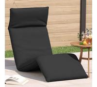Ziaphsol Chaise Longue Pliante Noire en Tissu Oxford 175 x 54 x 8,5 cm, Bain de Soleil, transat, Chaise Longue, lit chilienne, Fauteuil Relax inclinable, Jardin terrasse Plage extérieur