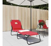Ziaphsol Chaise Longue Pliante Rouge en Tissu Oxford, Acier Enduit de Poudre, 5 Positions d Inclinaison, Oreiller, Trou pour Le Visage, Jardin terrasse Balcon Piscine Plage Exterieur Confort detente