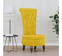 Ziaphsol Chaise rembourrée avec dossier haut en velours jaune avec boutons - Fauteuil de salon moderne avec accoudoirs - Rotatif et réglable - Ergonomique - Pour salon, bureau, se détendre et lire