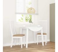 Ziaphsol Chaises à Manger avec Coussins 2 pièces Blanches en Bois Massif Caoutchouc pour Salle à Manger et Salon, Design Ergonomique, Confort Optimal, idéal pour Repas et détente