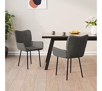 Ziaphsol Chaises à Manger Lot de 2 en Velours Gris foncé avec Cadre en métal Robuste Design Moderne Confortable pour Salle à Manger Salon