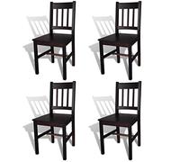 Ziaphsol Chaises à Manger Lot de 4 Marron foncé en pinède, fauteuils ergonomiques pour Cuisine Salle à Manger, assises Confortables, Design Moderne et Vintage, empilables