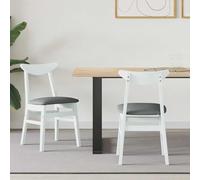 Ziaphsol Chaises de Salle à Manger Blanches 2 pièces en Bois d'hévéa Massif, Design Moderne et élégant, Confortables, parfaites pour Cuisine, Salon ou comptoir, Style scandinave